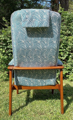 fauteuil relax et tissu lavable Cacao de Thévenon, motif graphique, pour chaise, fauteuil, canapé, rideaux et coussins, vendu par la rime des matieres, bon plan tissu et frais de port offerts. 