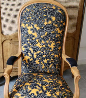 tissu ameublement lavable Kew Gardens, motif vgtal stylis arbre de vie , de Thvenon, pour chaise, fauteuil, canap, rideaux et coussins, vendu par la rime des matieres, bon plan tissu et frais de port offerts. 