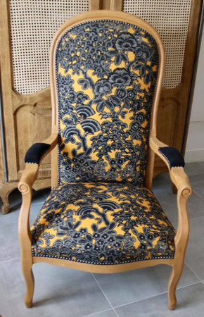 tissu ameublement lavable Kew Gardens, motif vgtal stylis arbre de vie , de Thvenon, pour chaise, fauteuil, canap, rideaux et coussins, vendu par la rime des matieres, bon plan tissu et frais de port offerts. 