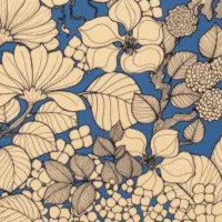 tissu Suzie de Thvenon, motif floral stylis bicolore, lavable, pour chaise, fauteuil, canap, rideaux et coussins, vendu par la rime des matieres, bon plan tissu et frais de port offerts. 