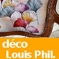 Des fauteuils Louis Philippe habillés d'imitation cuir et peaux ou  tissus faux unis, imprimés fleuris, graphiques ou style Art Déco ... pour des intérieurs chics et raffinés
