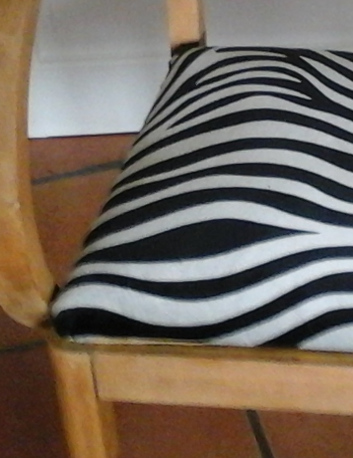 fauteuil bridge et tissu zebre