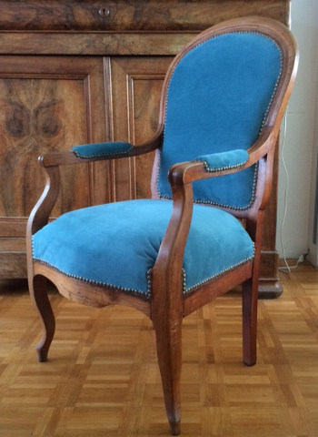 fauteuil louis philippe tissu Boissire de casal vendu par la rime des amtieres