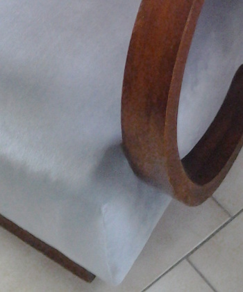 fauteuil art dco annes 50 tissu ALVAR vendu par la rime des matieres