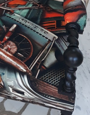 fauteuil et tissu Fangio de Jean-Paul Gaultier