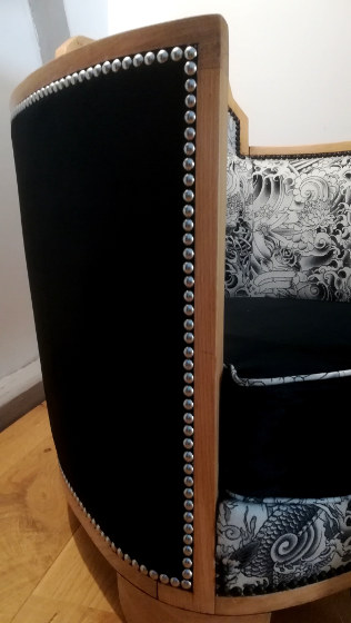 cosmos tissu ameublement fauteuil uni et lavable de Lelièvre vendu par la rime des matieres