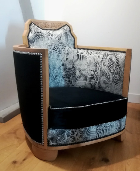 cosmos tissu ameublement fauteuil uni et lavable de Lelièvre vendu par la rime des matieres