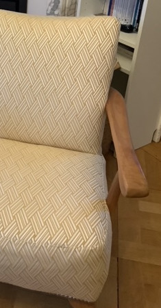 fauteuil scandinave et tissu Vacoa de chez Lelièvre