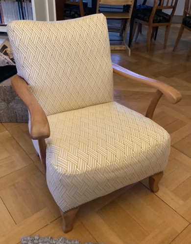 fauteuil scandinave et tissu Vacoa de chez Lelièvre