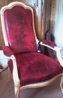imitation cuir vieilli lavable pour fauteuil Voltaire