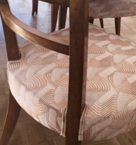 chaises salle  manger et tissu Lalique 