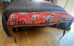 banc de lit  tissu Jungle, tissu vendu par la rime des matieres, bon plan tissu et frais de port offerts 