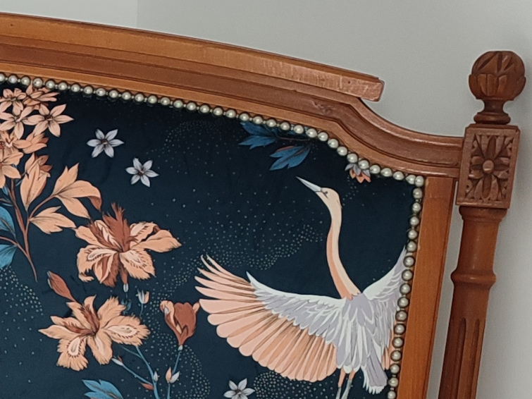 tte de lit et tissu Tsuru Velours, tissu vendu par la rime des matieres, bon plan tissu ameublement et frais de port offerts