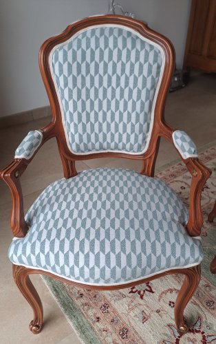 fauteuil cabriolet et tissu SAVANNA coloris cladon, trait Aquacelan anti-taches, tissu d'ameublement vendu par la rime des matieres, bon plan tissu et frais de port offerts