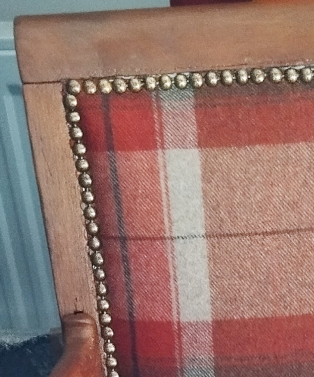 fauteuil Empire et tissu Galway tartan carreaux cossais, non feu, tissu vendu par la rime des matieres, bon plan tissu ameublement et frais de port offerts 