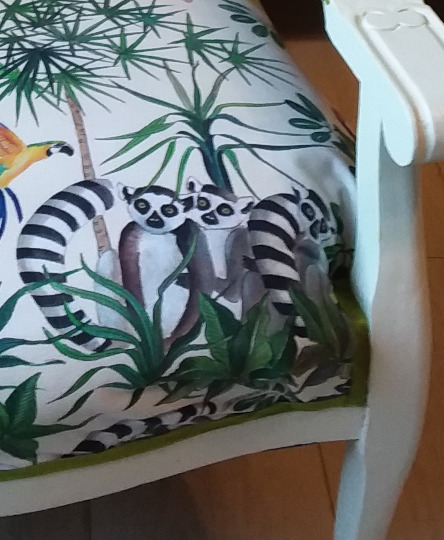 voltaire et tissu jungle des animaux, tissu vendu par la rime des amtieres, bpn plan tissu et frais de port offerts