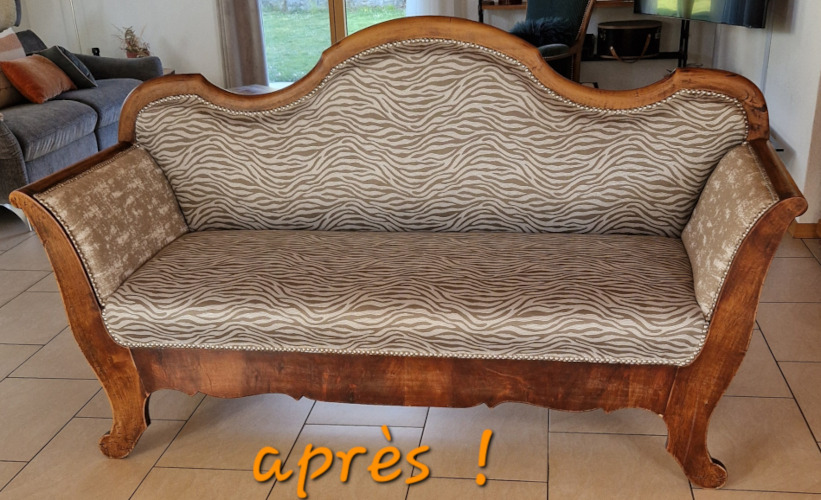 canapé et tissu BONAO motif zèbre anti-tache et lavable + tissu FANTINO faux uni bicolore anti-tache et lavable, des tissus Casal vendus par la rime des matieres, bon plan tissu d'ameublement et frais de port offerts