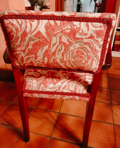 fauteuil bridge et tissu anti-taches Callao motif floral stylis�, tissu vendu par la Rime des Mati�res, bpon plan tissu ameublement et frais de port offerts 