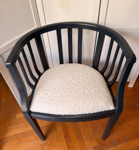 fauteuil et tissu bouclette Cormo, tissu boucl� vendu par La Rime des Mati�res, bon plan tissu ameublement et frais de port offerts