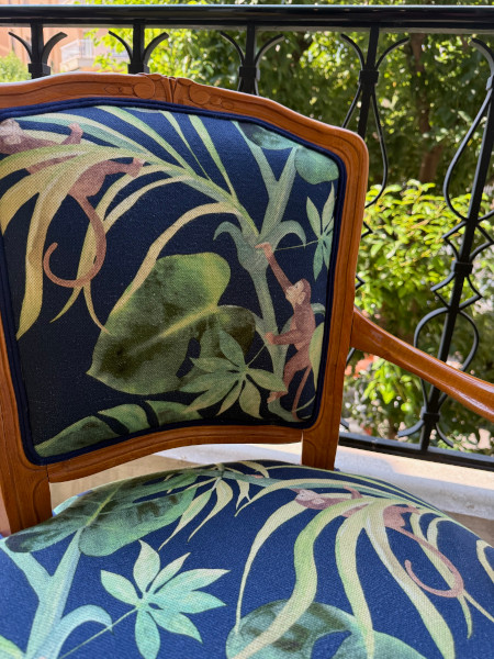 monkey business tissu ameublement imprim� exotique  fauteuil et canap�  vendu par la rime des matieres