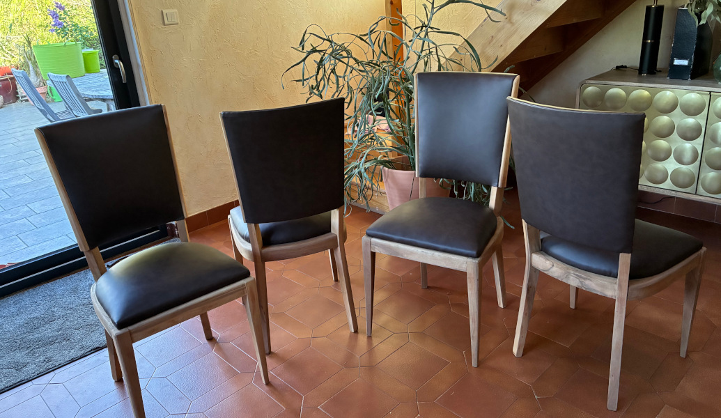 chaises avec le simili cuir Matara Vintage