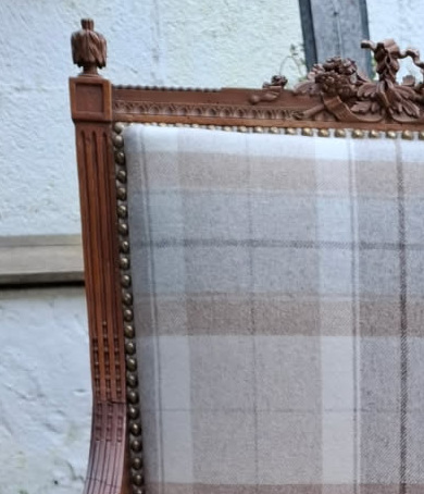 ffauteuil et tissu Galway motif carreau tartan �cossais, trait� non feu, tissu vendu par la rime des matieres, bon plan tissu et frais de port offerts