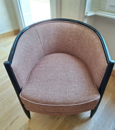 fauteuil tonneau et tissu Manzana faux uni Aquaclean trait� anti-taches, tissu vendu par la rime des matiere s, bon plan tissu et frais de port offerts