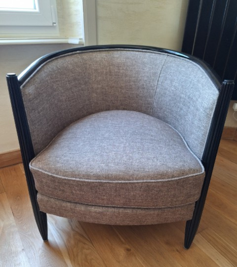 fauteuil tonneau et tissu Manzana faux uni Aquaclean trait� anti-taches, tissu vendu par la rime des matiere s, bon plan tissu et frais de port offerts