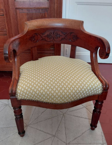fauteuil Empire et tissu Lombok, tissu vendu par la rime des matieres, bon plan tissu d'ameublement et frais de port offerts