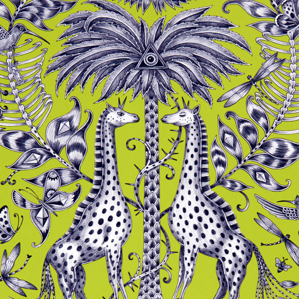 Kruger papier peint revêtement mural intissé lavable pas cher, motif animaux exotiques jungle tropicale de Clarke & Clarke vendu par la rime des matieres, bon plan papier peint