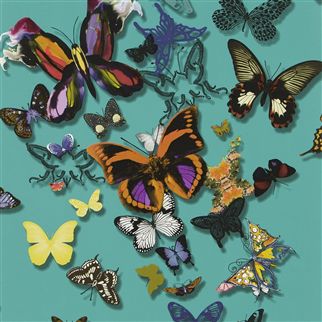 Butterfly Parade papier peint revêtement mural intissé papillons fantaisie lavable de Christian Lacroix, pour pièce à vivre, salon, chambre, entrée et salle de bain,  vendu par la rime des matieres bon plan papier peint