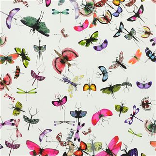 Mariposa papier peint revêtement mural intissé imprimé papillons fantaisie lavable de Christian Lacroix, pour salon, pièce à vivre, entrée, chambre et salle de bain, vendu par la rime des matieres, bon plan papier peint