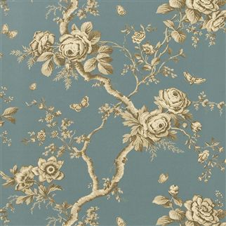 Ashfield Floral papier peint revêtement mural  lavable imprimé motif floral de Ralph Lauren, pour pièce à vire, salon, chambre, entrée et salle de bain, vendu par la rime des matieres bon plan papier peint
