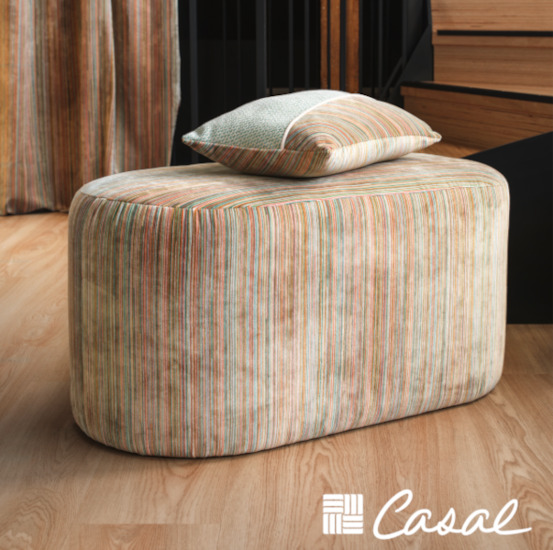 Alvar  tissu ameublement velours milleraies rayures très fines colorées  de Casal, pour chaise, fauteuil, canapé et coussins, vendu par la rime des matieres, bon plan tissu frais de port offerts