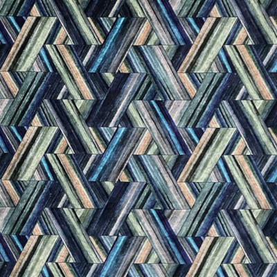 Ardent tissu ameublement velours motif géométrique coloré style Art Déco,  de Casal, pour chaise, fauteuil, canapé et coussins, vendu par la rime des matieres, bon plan tissu frais de port offerts