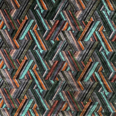 Ardent tissu ameublement velours motif géométrique coloré style Art Déco,  de Casal, pour chaise, fauteuil, canapé et coussins, vendu par la rime des matieres, bon plan tissu frais de port offerts