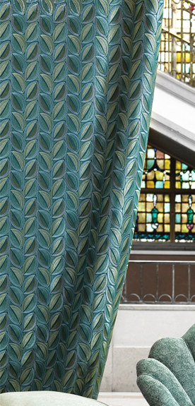 tissu ameublement Bohême design végétal style Art Déco de Casal, pour coussins et rideaux, vendu par la rime des matieres, bon plan tissu et frais de port offerts