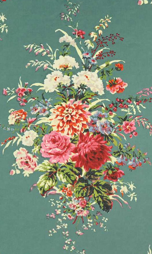 Bouquets tissu ameublement coton lavable grand motif floral , de Casal, pour chaise, fauteuil, canapé, coussins et rideaux, vendu par la rime des matieres, bon plan tissu frais de port offerts