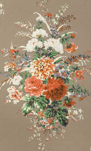 Bouquets tissu ameublement coton lavable grand motif floral , de Casal, pour chaise, fauteuil, canapé, coussins et rideaux, vendu par la rime des matieres, bon plan tissu frais de port offerts