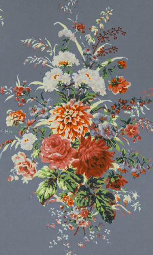 Bouquets tissu ameublement coton lavable grand motif floral , de Casal, pour chaise, fauteuil, canapé, coussins et rideaux, vendu par la rime des matieres, bon plan tissu frais de port offerts