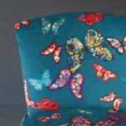 tissu ameublement Chrysalide de Casal, motif papillons colorés, souple et doux, pour chaise, fauteuil, canapé, coussins et rideaux, vendu par la rime des matieres, bon plan tissu et frais de port offerts