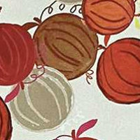 tissu ameublement Eveil de Casal, motif citrouilles stylisées, souple et doux, pour chaise, fauteuil, canapé, coussins et rideaux, vendu par la rime des matieres, bon plan tissu et frais de port offerts