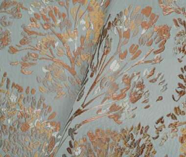 tissu ameublement KODAMA jacquard broché motif végétal, de Casal, pour chaise, fauteuil, canapé, coussins et rideaux, vendu par la rime des matieres, bon plan tissu et frais de port offerts