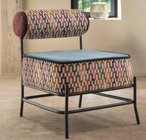 Lithos tissu ameublement écologique de Casal,  motif graphique velours sur fond toile, pour chaise, fauteuil, canapé, coussins, rideaux, vendu par la rime des matieres, bon plan tissu et frais de port offerts