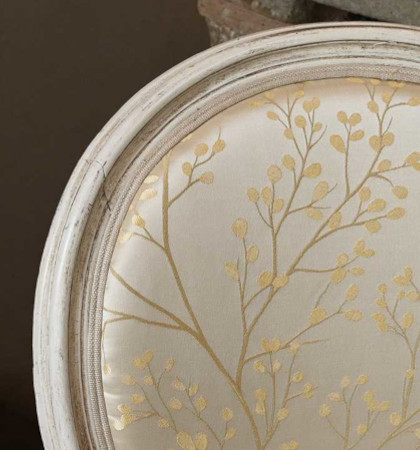 tissu ameublement MAIKO design végétal stylisé bicolore effet soie, de Casal, pour chaise, fauteuil, canapé, coussins et rideaux, vendu par la rime des matieres, bon plan tissu et frais de port offerts
