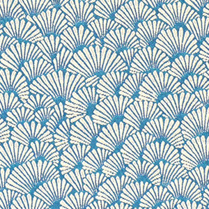 tissu Nymphea petit motif éventails japonais, de Casal, pour chaise, fauteuil, canapé et coussins, vendu par la rime des matieres, bon plan tissu et frais de port offerts