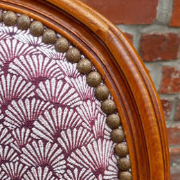 tissu Nymphea petit motif éventails japonais, de Casal, pour chaise, fauteuil, canapé et coussins, vendu par la rime des matieres, bon plan tissu et frais de port offerts