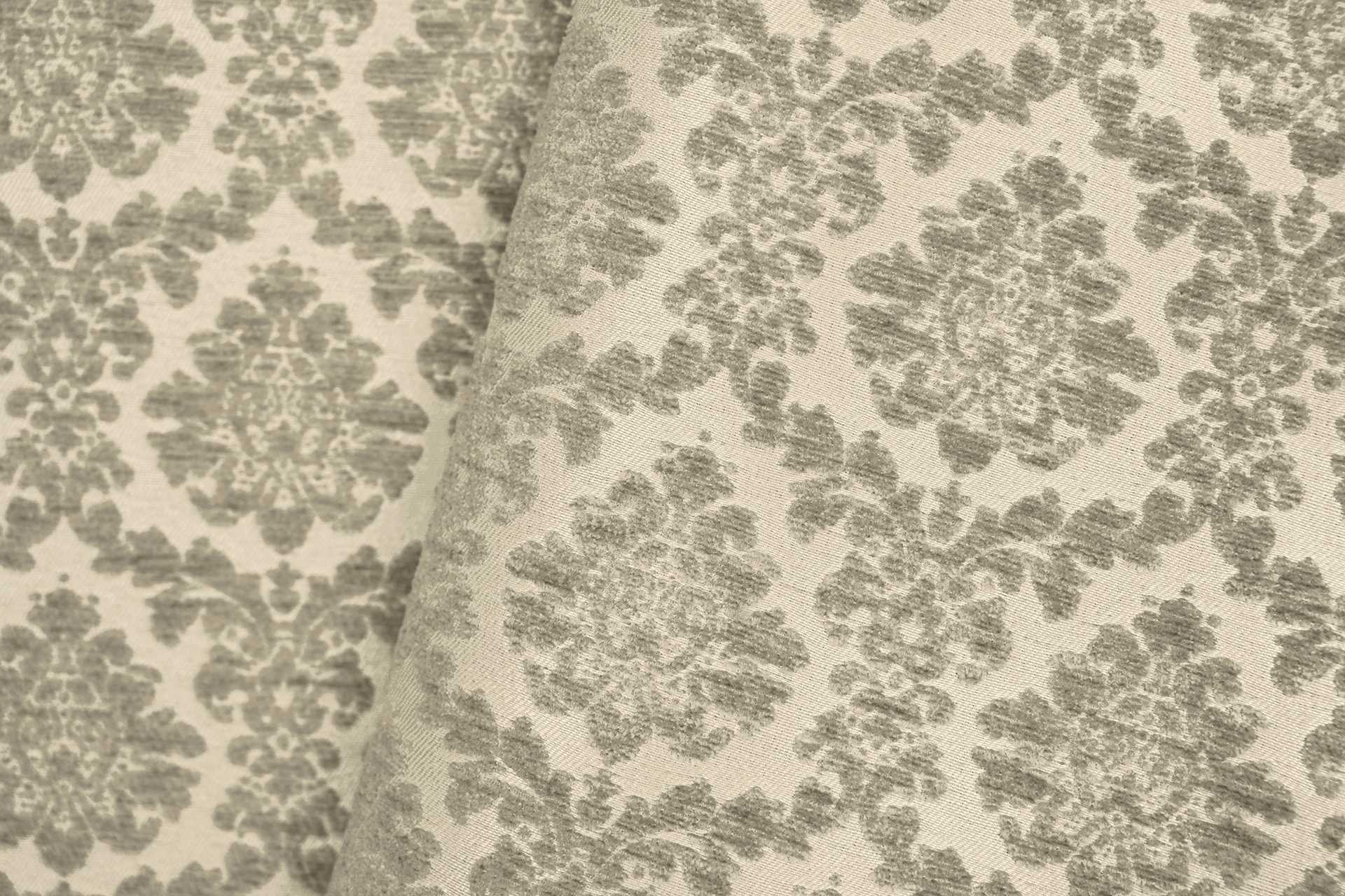 tissu ameublement ORFEO grande largeur et lavable, jacquard motif ornemental, de Casal, pour chaise, fauteuil, canapé, coussins et rideaux, vendu par la rime des matieres, bon plan tissu et frais de port offerts