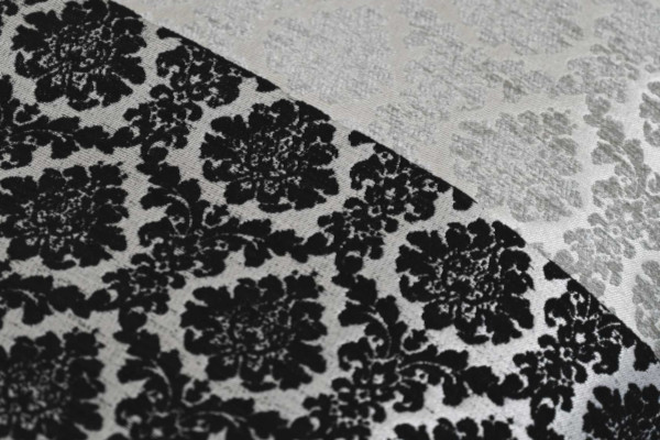  tissu ameublement ORFEO grande largeur et lavable, jacquard motif ornemental, de Casal, pour chaise, fauteuil, canapé, coussins et rideaux, vendu par la rime des matieres, bon plan tissu et frais de port offerts