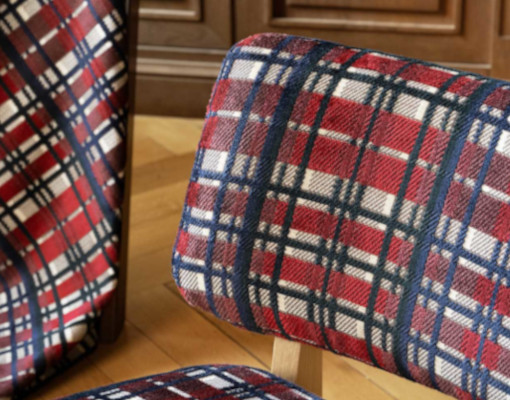 Oxford tissu ameublement motif carreau style tartan écossais de Casal,  pour chaise, fauteuil et canapé, rideau et coussin, vendu par la rime des matieres, bon plan tissu et frais de port offerts